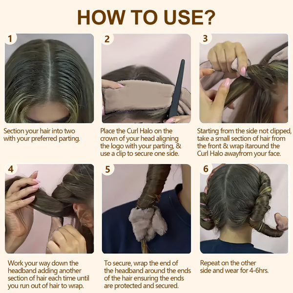 Satin No-heat Curling Rod, Lazy Natural Soft Wave DIY No-heat Curls, Suitable For Overnight Use Before Bed, Suitable For All Hair Types - Light Brown-Prohibited From Being Sold On The Amazon Platform