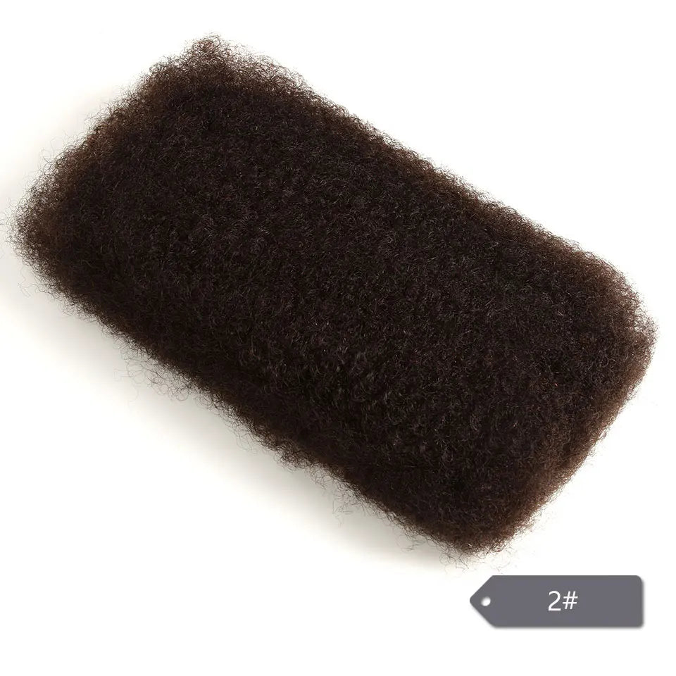 Afro Kinky Bulk Hair No Attachment Peruvian Afro Curly Bulk Human Hair Sleek Virgin Remy Dreadlock 1Pc Natural Color Braids Hair