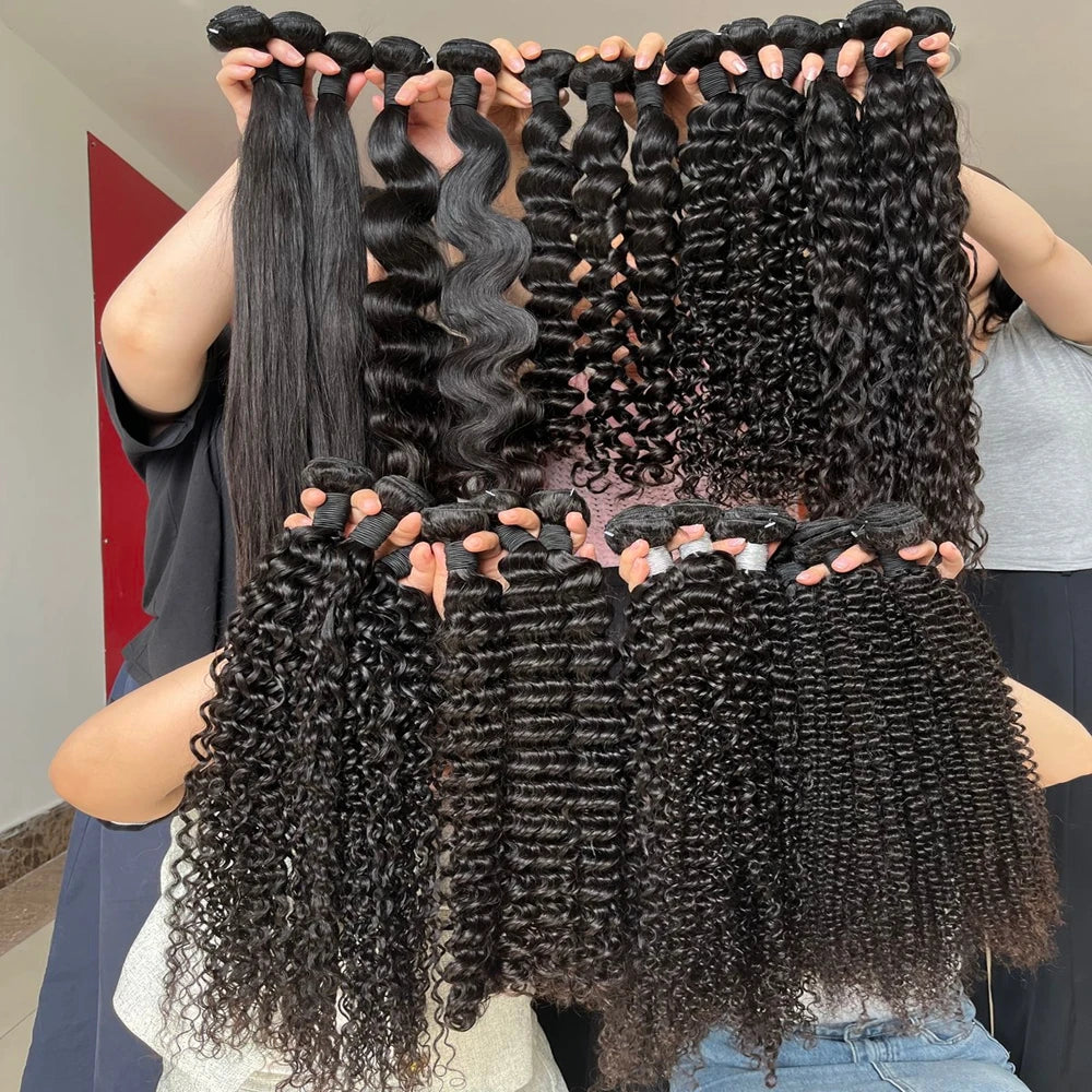 Deep Curly Human Hair Bundles 12A Grade Brazilian 100% Human Hair Curly Natural Black Color For Women 100 Gram