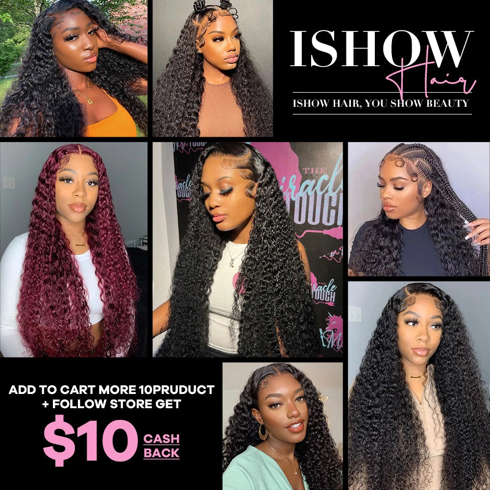 Ishow Curly Human Hair Bundles Brazilian Raw Curly Bundles Humar Hair For Women Remy Original Hair 1/3/4 Bundles Natural Color