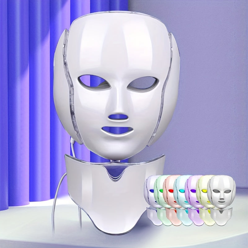 7-Color Facial Mask Machine for Women, Neck Beauty Care, Unscented, 110-130V US Plug, No Battery, Perfect Gift for Girlfriend, Women, Friends on Valentine'S Day