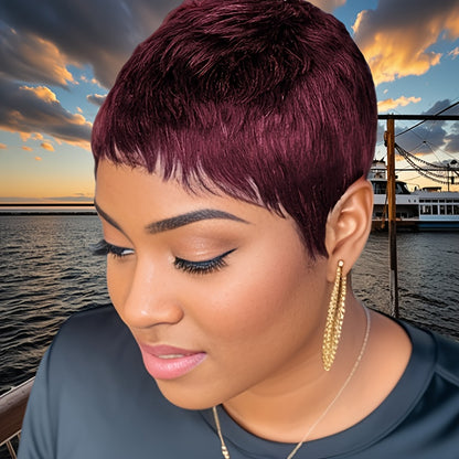 Short Pixie Cut Wigs Human Hair Glueless
