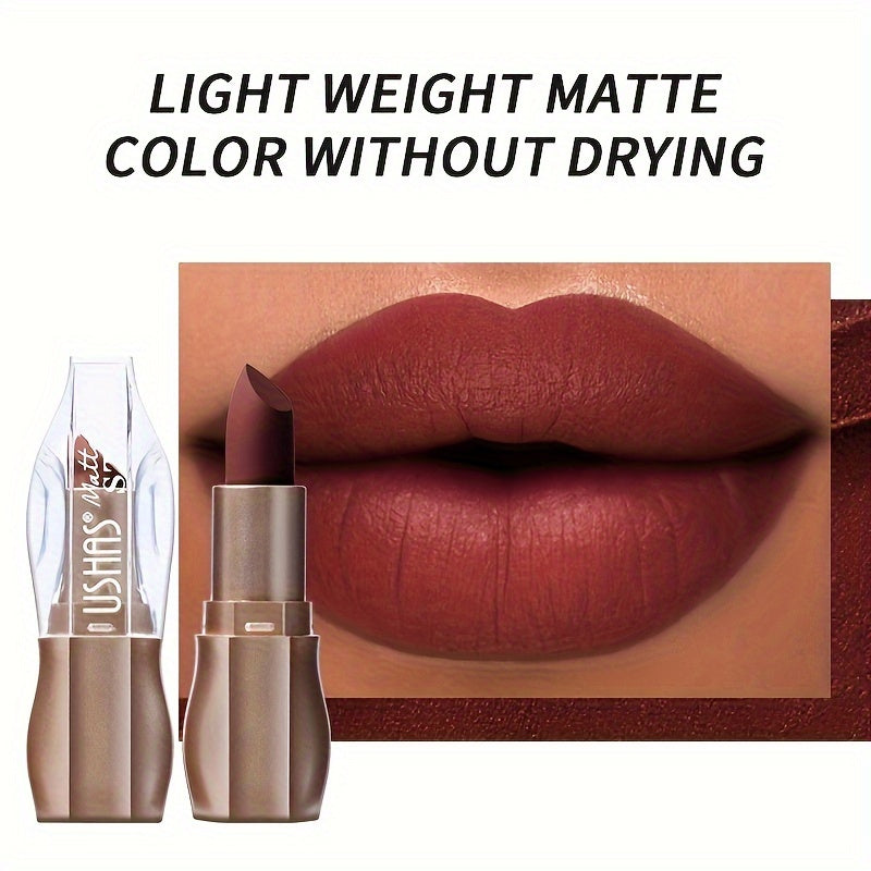 1pc Matte Lipstick In Nude Shades, Non-Drying, Natural Lip Color, Long-Lasting Beauty Lip Makeup
