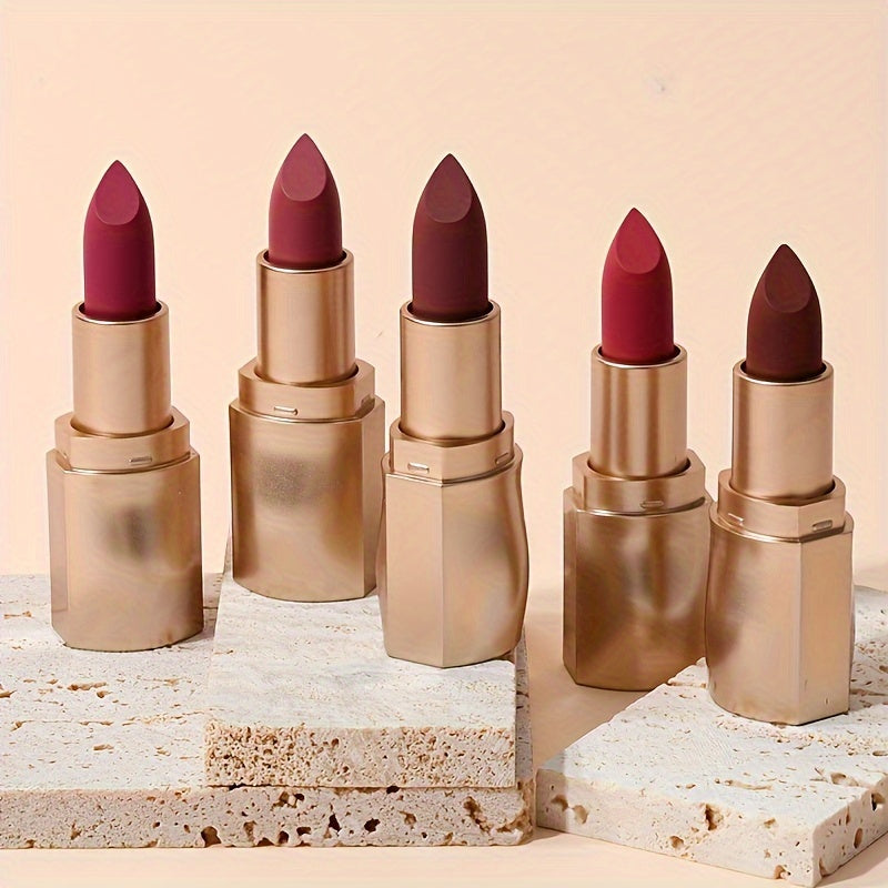1pc Matte Lipstick In Nude Shades, Non-Drying, Natural Lip Color, Long-Lasting Beauty Lip Makeup