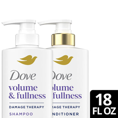 Shampoo and Conditioner Set, Volume & Fullness – Daily Volumizing Hair Care Formula Infused with Collagen, 18 Oz Ea