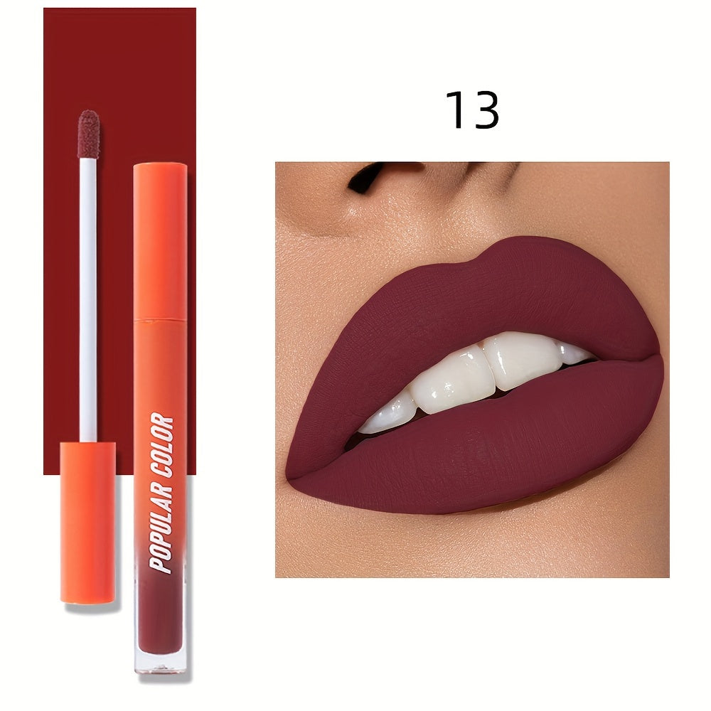 Beauty Matte Lip Gloss Glitter 19 Colors Long Lasting Moisturizing Liquid Makeup Rouge Lip Glaze Cosmetic, Liquid Lipstick, Lip Makeup For Music Festival