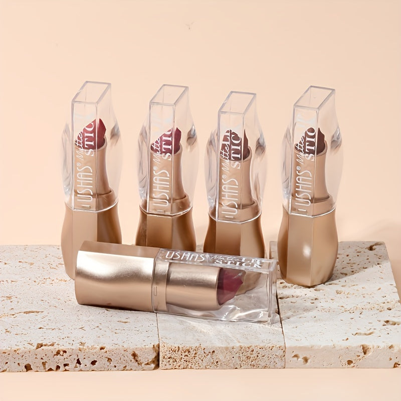 1pc Matte Lipstick In Nude Shades, Non-Drying, Natural Lip Color, Long-Lasting Beauty Lip Makeup