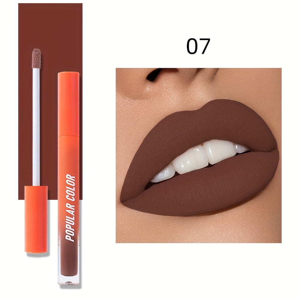 Beauty Matte Lip Gloss Glitter 19 Colors Long Lasting Moisturizing Liquid Makeup Rouge Lip Glaze Cosmetic, Liquid Lipstick, Lip Makeup For Music Festival