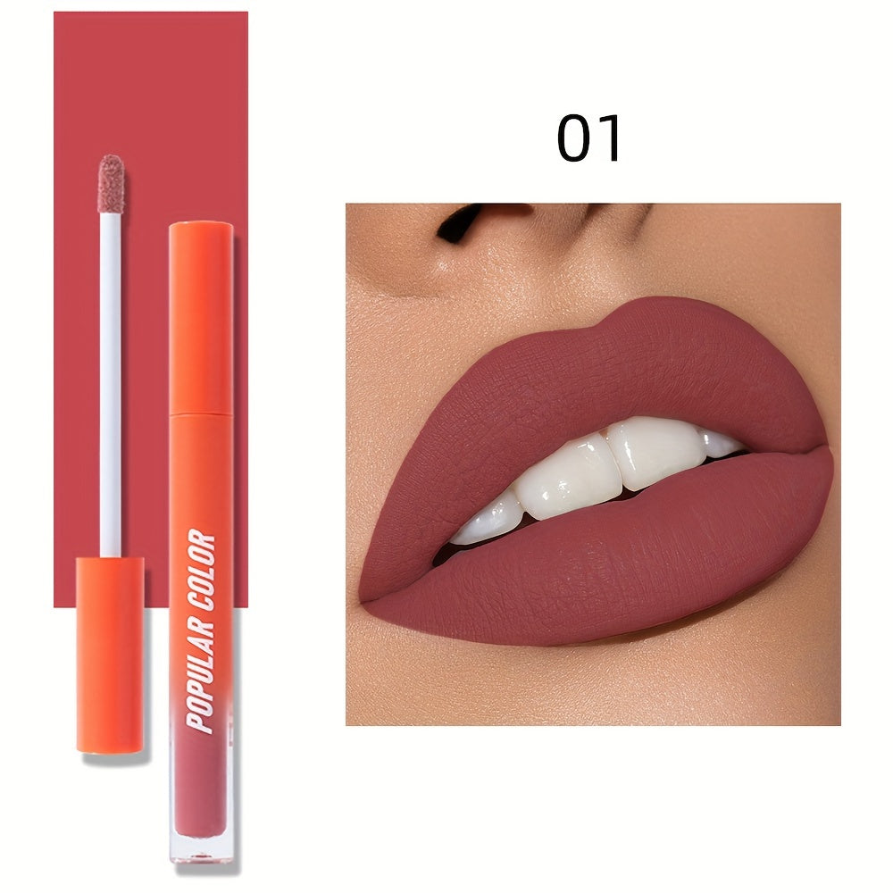Beauty Matte Lip Gloss Glitter 19 Colors Long Lasting Moisturizing Liquid Makeup Rouge Lip Glaze Cosmetic, Liquid Lipstick, Lip Makeup For Music Festival