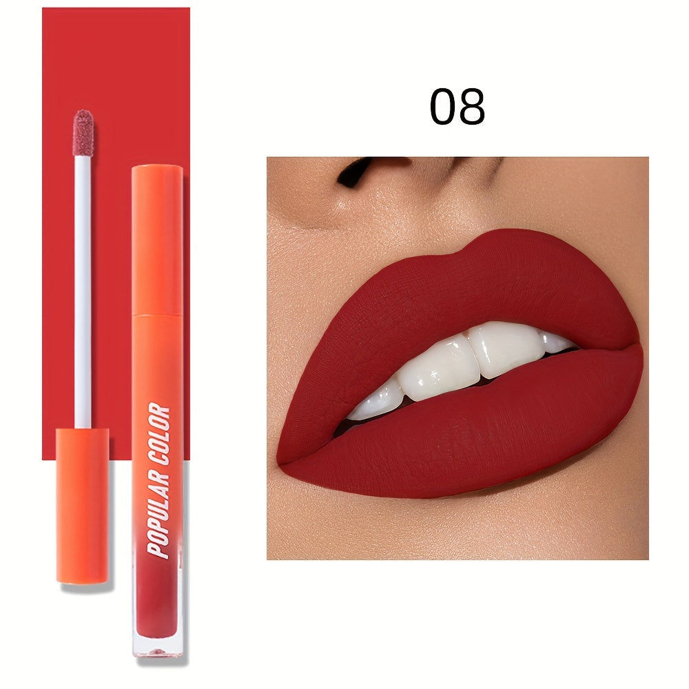 Beauty Matte Lip Gloss Glitter 19 Colors Long Lasting Moisturizing Liquid Makeup Rouge Lip Glaze Cosmetic, Liquid Lipstick, Lip Makeup For Music Festival