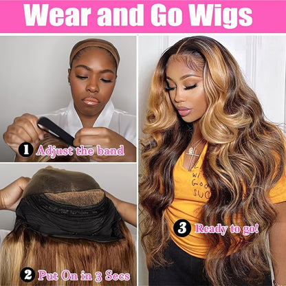 You Been to the Salon - Honey Blonde/Brown Ombre Body Wave/ Straight Hair