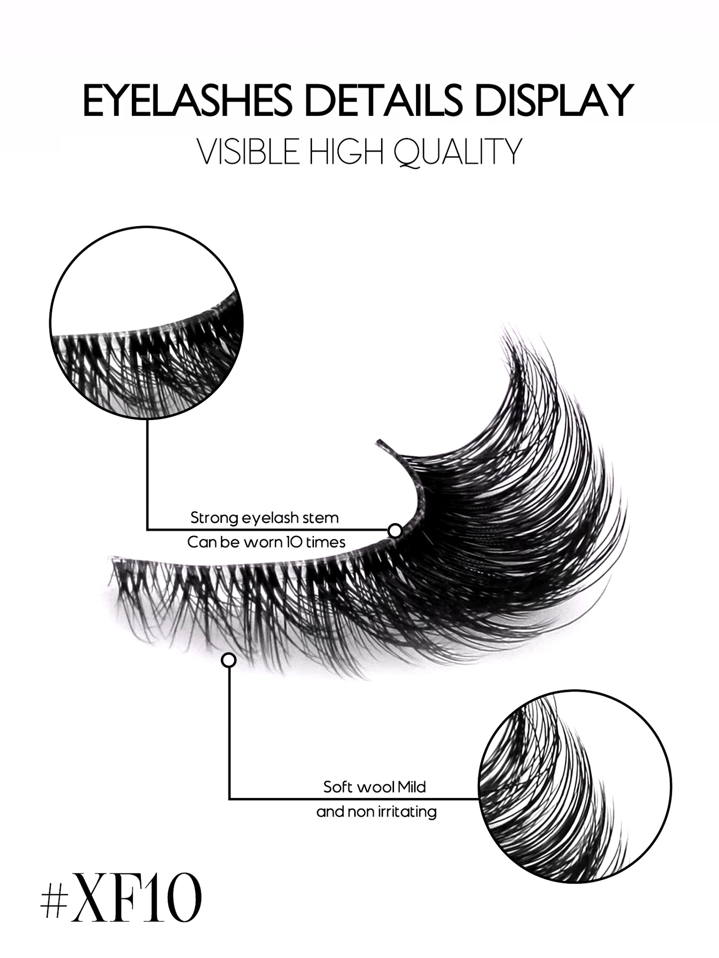 GROINNEYA Cat Eye Lashes Natural Long Clear Band Lashes Winged End Eye Elongated Eyelashes Faux Mink Eyelashes Makeup