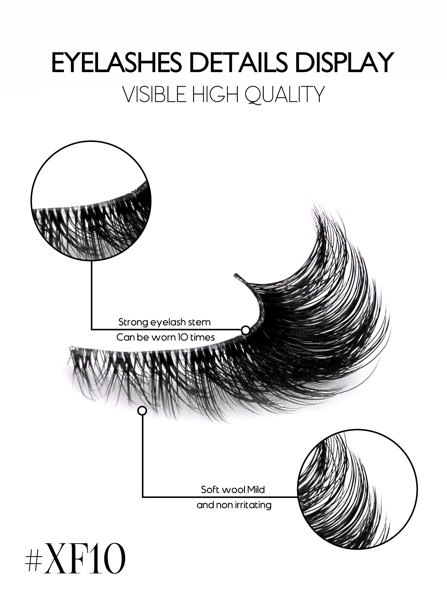 GROINNEYA Cat Eye Lashes Natural Long Clear Band Lashes Winged End Eye Elongated Eyelashes Faux Mink Eyelashes Makeup