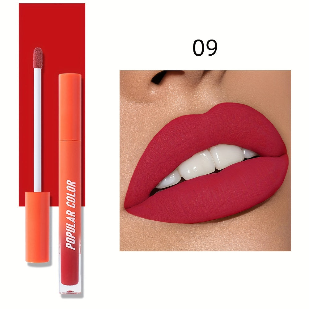 Beauty Matte Lip Gloss Glitter 19 Colors Long Lasting Moisturizing Liquid Makeup Rouge Lip Glaze Cosmetic, Liquid Lipstick, Lip Makeup For Music Festival