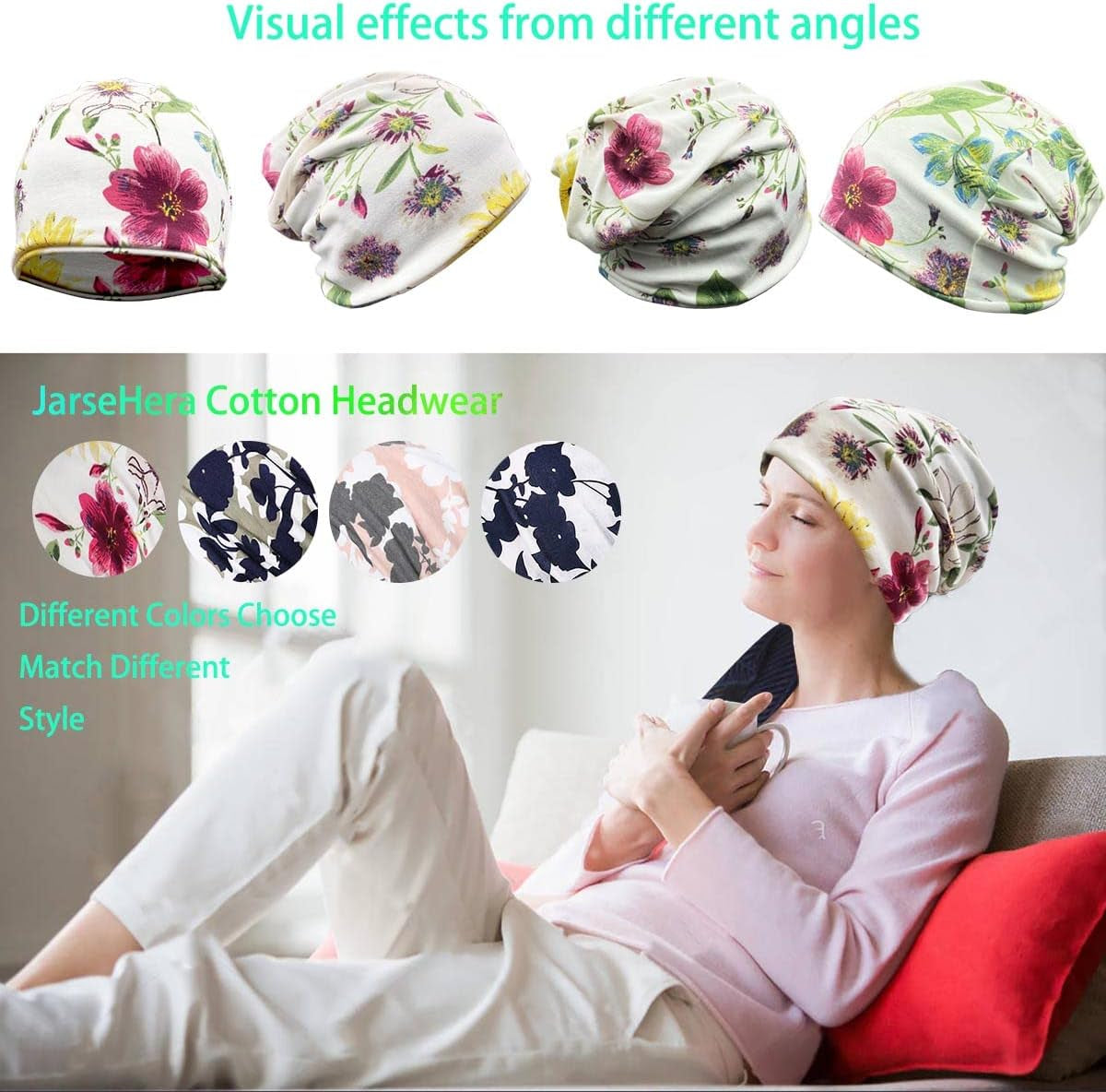 Womens Slouchy Beanie Cotton Chemo Caps Cancer Headwear Hats Turban