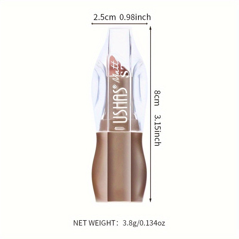 1pc Matte Lipstick In Nude Shades, Non-Drying, Natural Lip Color, Long-Lasting Beauty Lip Makeup