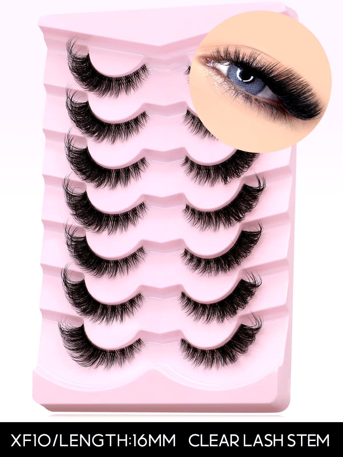 GROINNEYA Cat Eye Lashes Natural Long Clear Band Lashes Winged End Eye Elongated Eyelashes Faux Mink Eyelashes Makeup