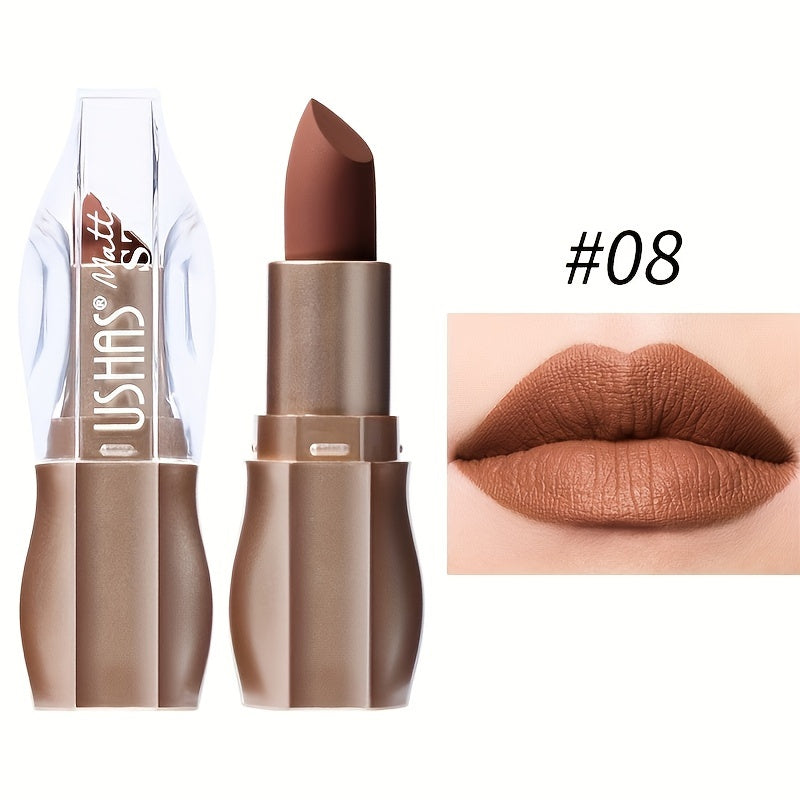 1pc Matte Lipstick In Nude Shades, Non-Drying, Natural Lip Color, Long-Lasting Beauty Lip Makeup