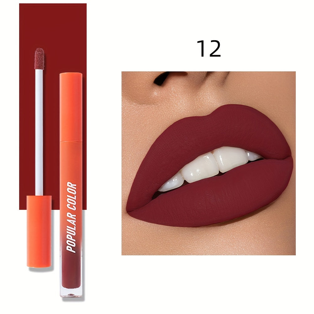 Beauty Matte Lip Gloss Glitter 19 Colors Long Lasting Moisturizing Liquid Makeup Rouge Lip Glaze Cosmetic, Liquid Lipstick, Lip Makeup For Music Festival
