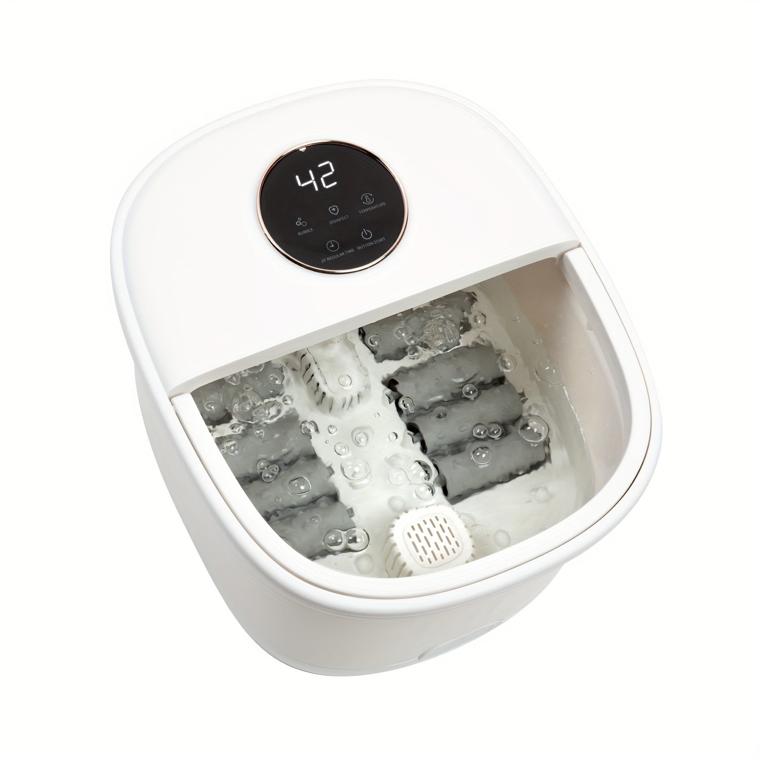 Foldable Portable Pedicure Foot Spa Bath Massager With Heat, Bubbles, Vibration And Red Light, Foot Spa Tub For Feet Stress Relief, Foot Soaker With Mini Acupressure Massage Points Temperature Control