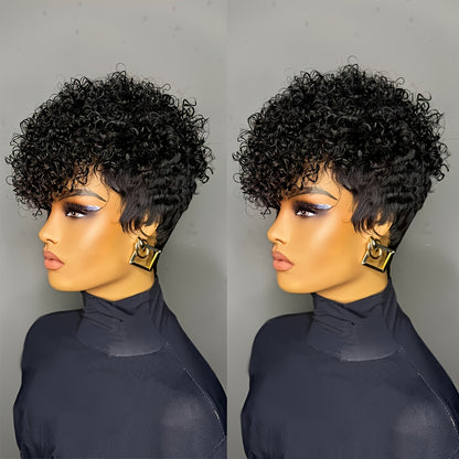 Virgin Human Hair Glueless Pixie Wig