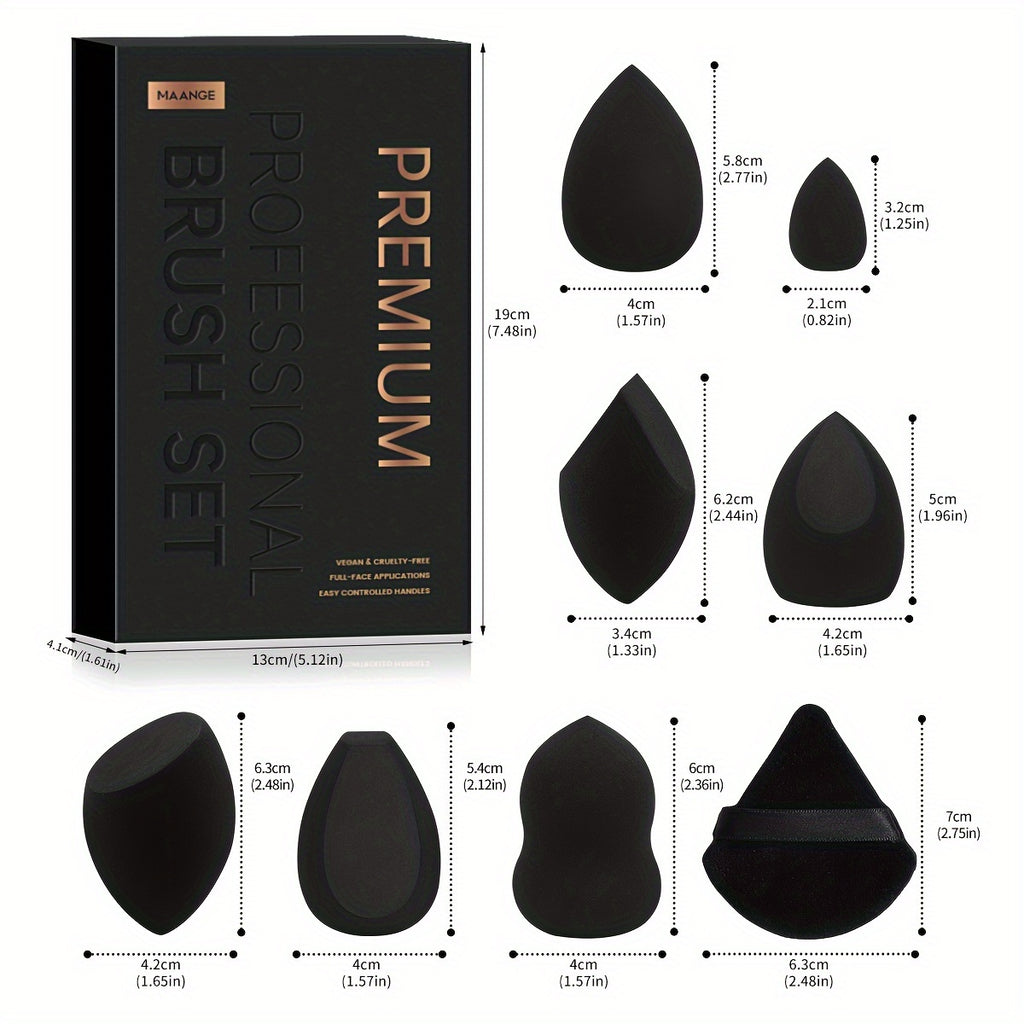 25pcs Professional Makeup Brush Set&7pcs Multi-Functional Beauty Blender&5pcs Dry Use Triangle Powder Puff, Blush Brush, Makeup Tools With Soft Fiber For Easy Carrying, Foundation Brush, Eye Shadow Brush, Eyebrow Brush, Brush