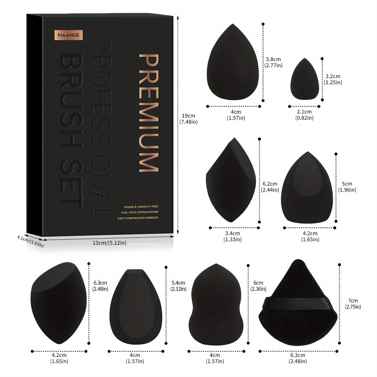 25pcs Professional Makeup Brush Set&7pcs Multi-Functional Beauty Blender&5pcs Dry Use Triangle Powder Puff, Blush Brush, Makeup Tools With Soft Fiber For Easy Carrying, Foundation Brush, Eye Shadow Brush, Eyebrow Brush, Brush