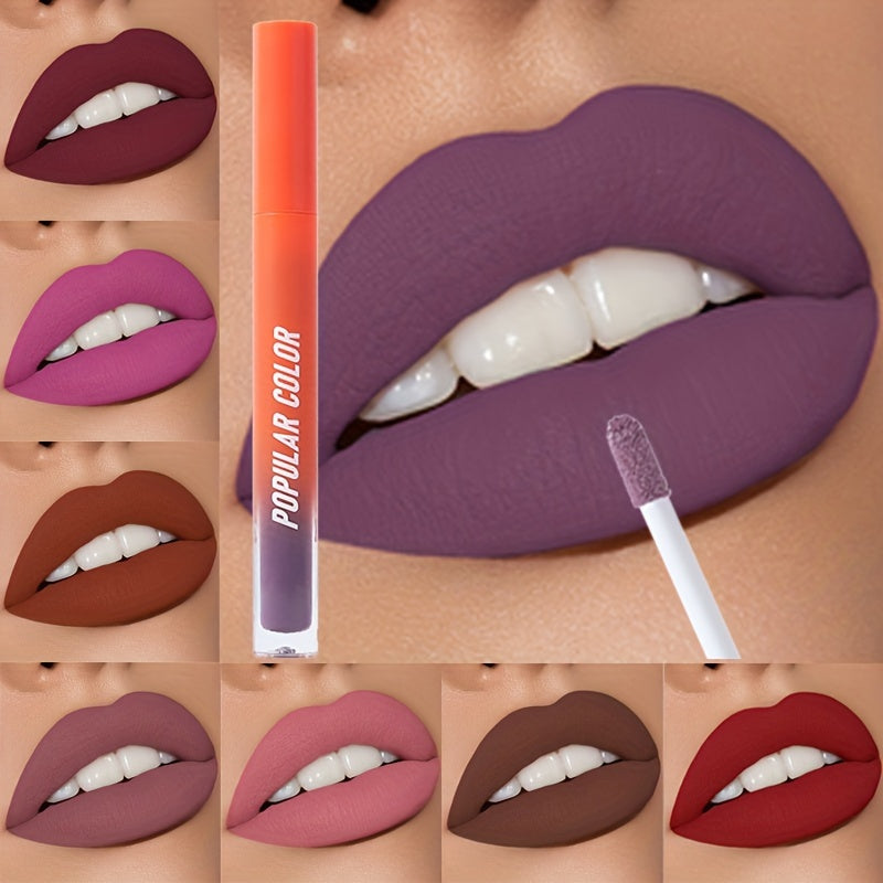 Beauty Matte Lip Gloss Glitter 19 Colors Long Lasting Moisturizing Liquid Makeup Rouge Lip Glaze Cosmetic, Liquid Lipstick, Lip Makeup For Music Festival