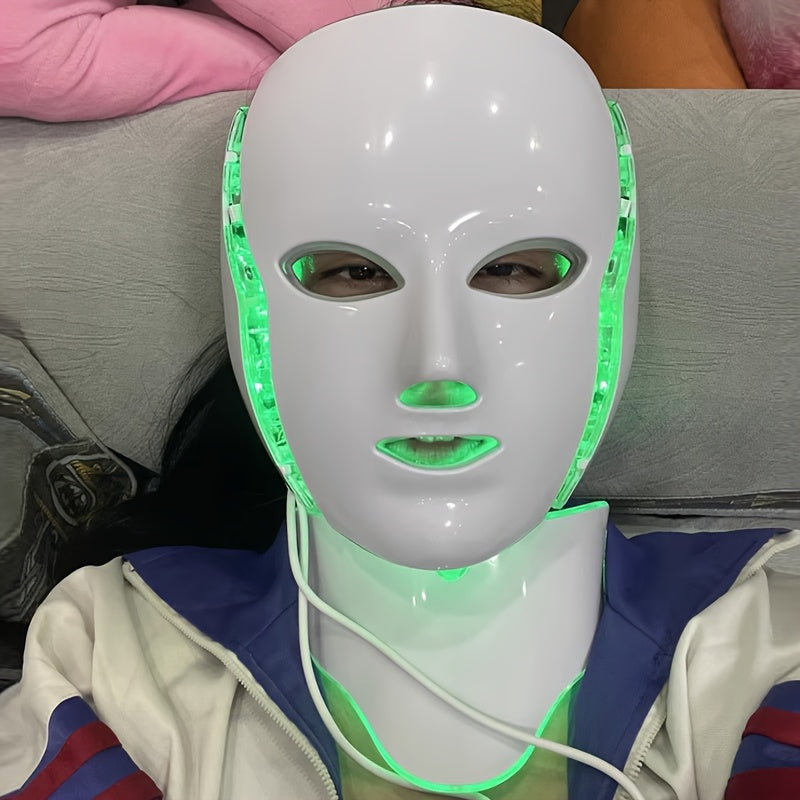 7-Color Facial Mask Machine for Women, Neck Beauty Care, Unscented, 110-130V US Plug, No Battery, Perfect Gift for Girlfriend, Women, Friends on Valentine'S Day