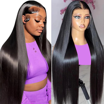100% Malaysia Human Hair 13x6 Bone Straight Lace Front Human Hair Wigs 30 Inch 13x4 Lace Frontal Wig for Women Pre Plucked