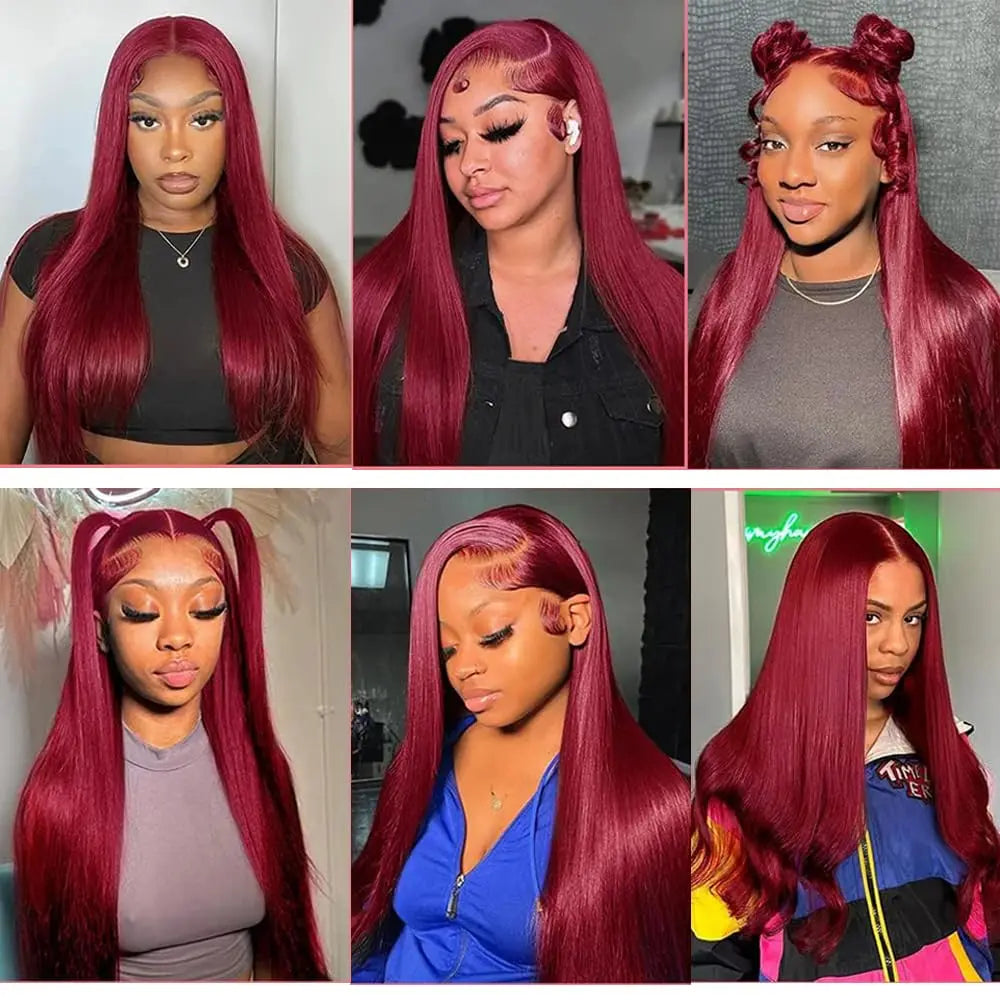 99J Human Hair Bundles Red Bundles Burgundy Straight Human Hair Bundles Grade 12A Remy Hair 3 Bundles Wine Red Straight Bundles