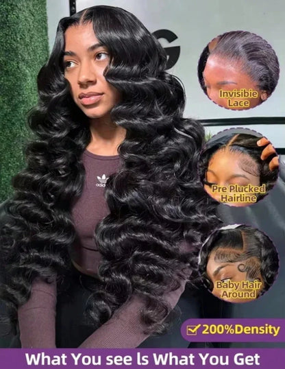 30 40Inch Human Hair 13x6 13x4 HD Lace Frontal Wig Brazilian Loose Deep Wave Curly Human Hair 360 Full Lace Front Wig Preplucked