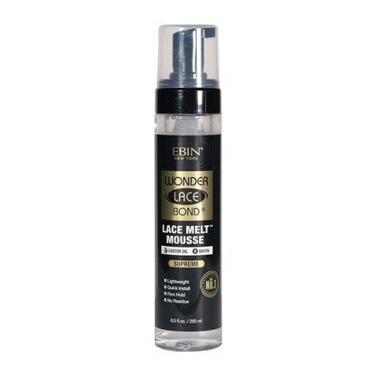 Ebin New York Wonder Lace Bond Lace Melt Mousse Supreme 8.5oz/ 250ml - Maximum Hold, Ideal for Seamless Lace Melts