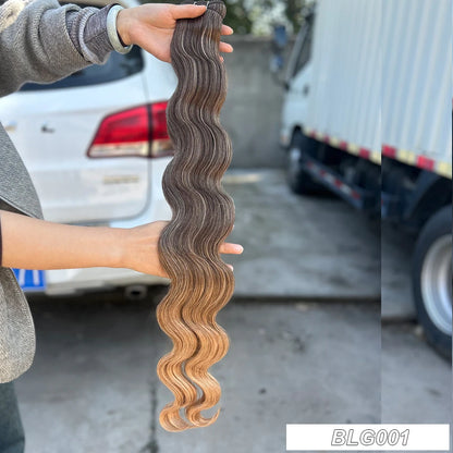 30Inches Ombre Blond T1B/27# 200g Body Wave Brown 12# M816 Highlight P27/613 White 58# Bio Protein Synthetic Hair Weave Bundles