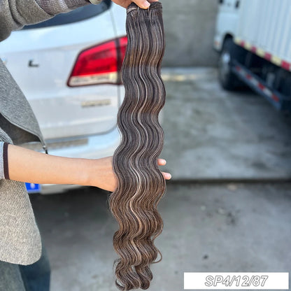 30Inches Ombre Blond T1B/27# 200g Body Wave Brown 12# M816 Highlight P27/613 White 58# Bio Protein Synthetic Hair Weave Bundles