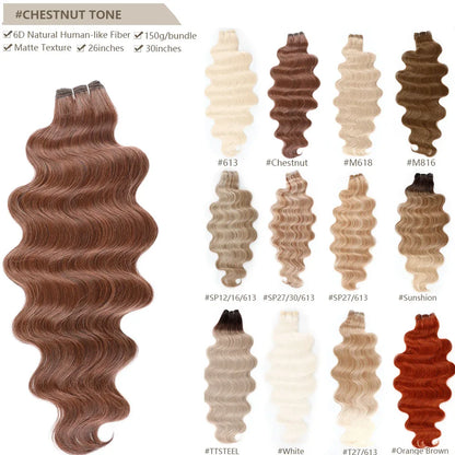 30Inches Ombre Blond T1B/27# 200g Body Wave Brown 12# M816 Highlight P27/613 White 58# Bio Protein Synthetic Hair Weave Bundles