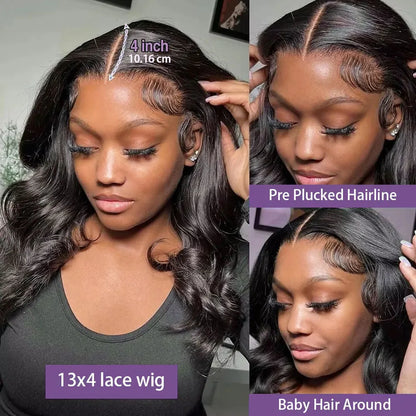 220% Density Body Wave Wear And Go Glueless Human Hair Wigs Bob Wigs For Women Ready To Wear Pre Cut 13x4 Front Wig No Lace