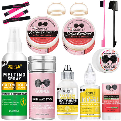 Wig Kit Set Lace Melting Spray for Lace Front Invisible Wig Glue for Wigs Lace Glue Wig Installation Kit Set  for Wig Install