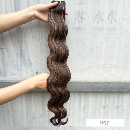 30Inches Ombre Blond T1B/27# 200g Body Wave Brown 12# M816 Highlight P27/613 White 58# Bio Protein Synthetic Hair Weave Bundles