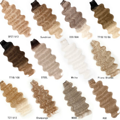 30Inches Ombre Blond T1B/27# 200g Body Wave Brown 12# M816 Highlight P27/613 White 58# Bio Protein Synthetic Hair Weave Bundles