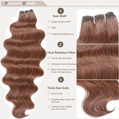 30Inches Ombre Blond T1B/27# 200g Body Wave Brown 12# M816 Highlight P27/613 White 58# Bio Protein Synthetic Hair Weave Bundles