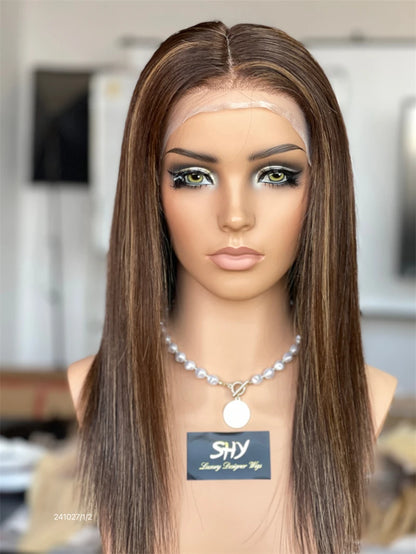 2025 Custom Made 100% Human Raw Hair PU Patchwork Transparent Lace Medical Wigs With for Cancer Patients Women
