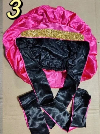 Diamond Luxury Mommy and Me Double Satin Silk Bonnet with Edge Band Head Wrap Bonnet Vendor Custom Ready Ship Silk Hair Bonnets
