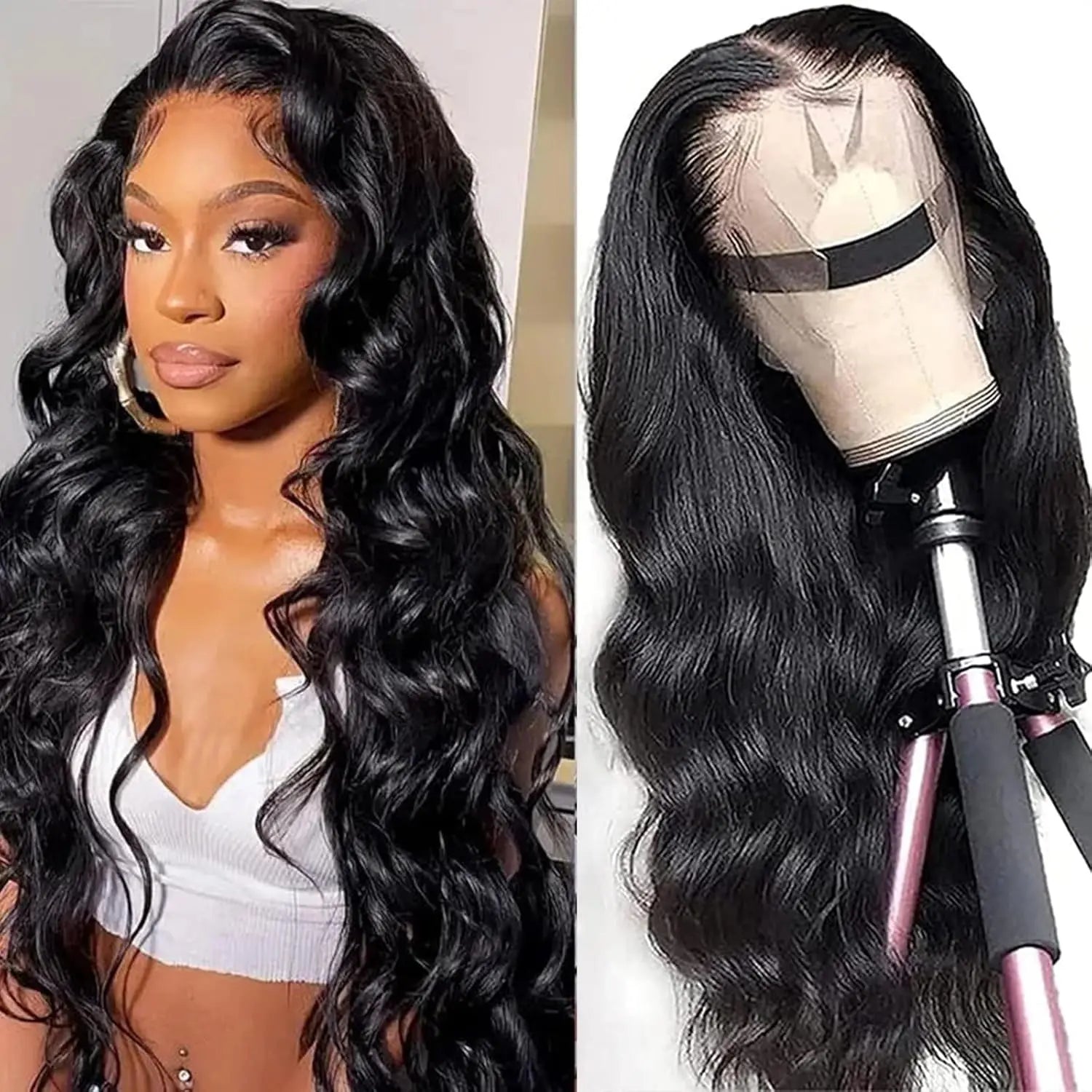 Natural Color Brazilian Body Wave 13x4 HD Lace Frontal Human Hair Wigs 18/20/22 Inch Ready for Black Woman Immediate Wear