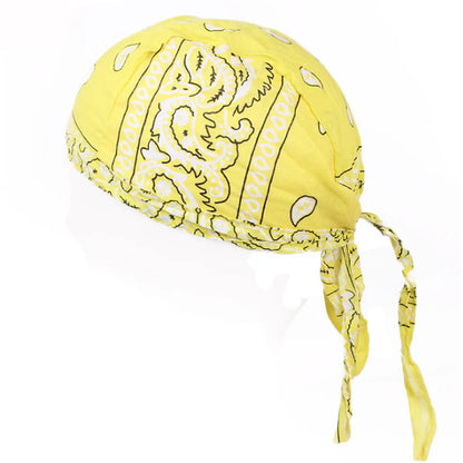 Men Women Fashion Durag Cotton Printing Multicolor Hat Biker Outdoor Sports Bandana Head Wrap