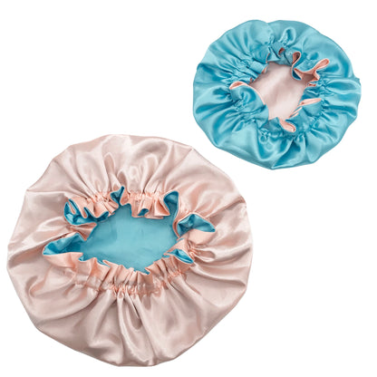 Diamond Luxury Mommy and Me Double Satin Silk Bonnet with Edge Band Head Wrap Bonnet Vendor Custom Ready Ship Silk Hair Bonnets