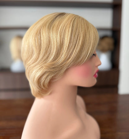 Unprocessed Raw Hair Full Hand Tied Medical Wig Blonde Color Silk Top With Lace Front Human Hair Medical Wig for Cancer Patients