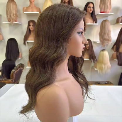 100%Hand-Tied  Human Hair Silk Top Silk Base Top Medical Wig Human Hair Medical Wig for Cancer Patients  Silicone