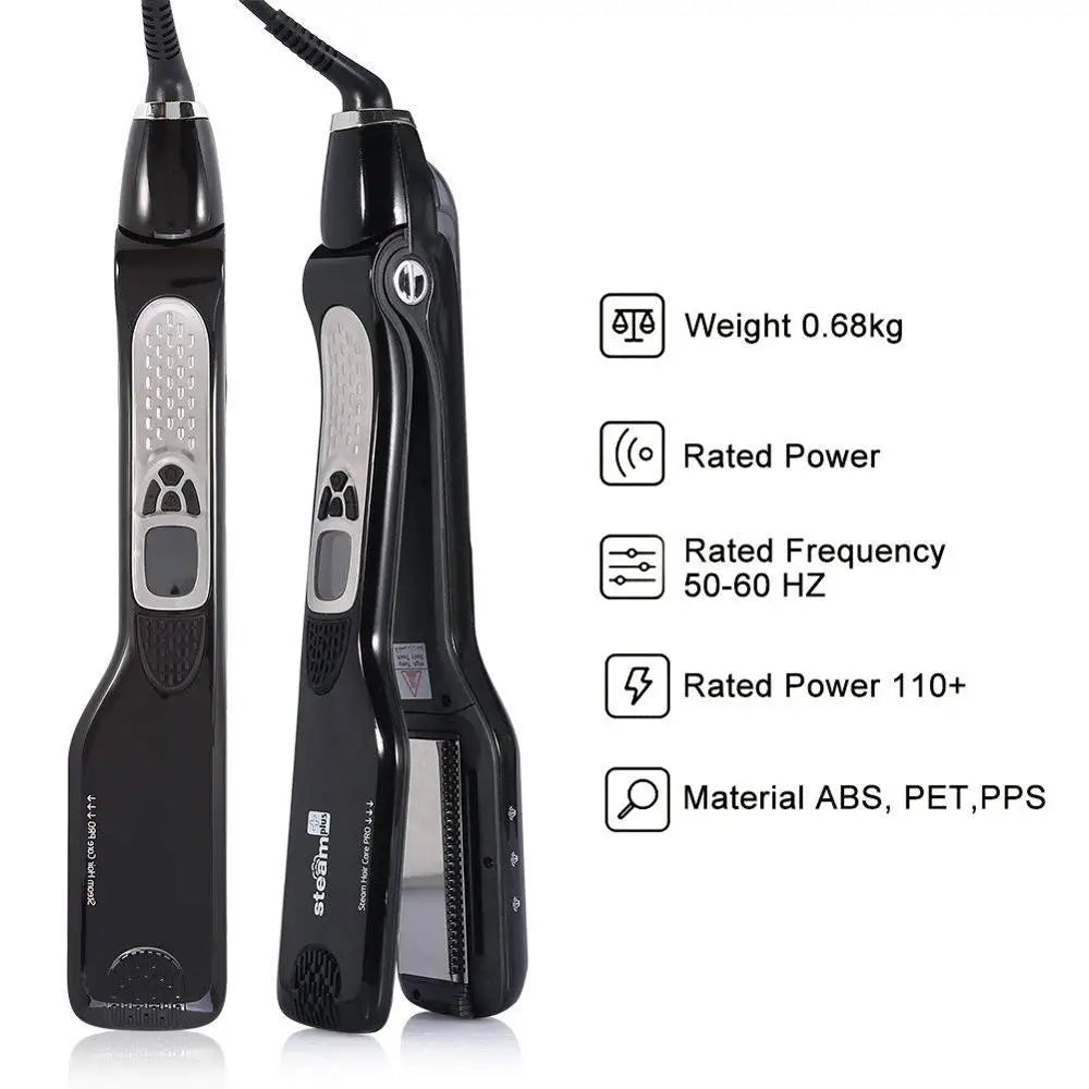 Hair Curlers For Women Hair Straightener Steam Titanium Ceramic Flat Iron Professional Electric Comb Hair Curling Iron Styler