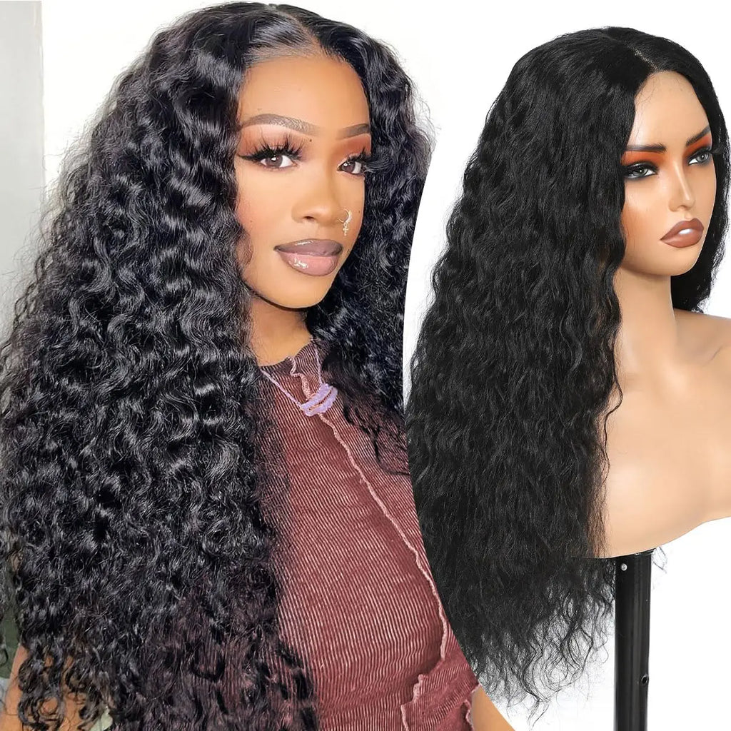 100% Human Hair 13x4 Water Wave Lace Frontal Wig HD 20 Inch 13x4 Lace Front Wigs Water Loose Waves Black Brazilian Pre Plucked